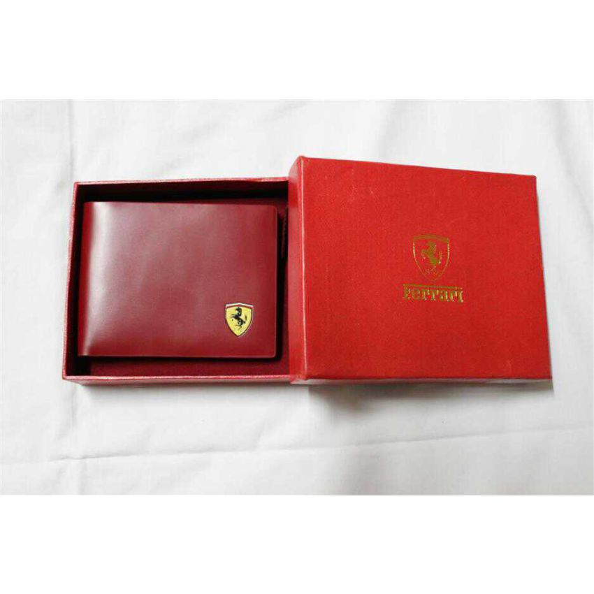 Ferrari Red Glossy 3D imported Leather Wallet